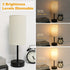 LED Nachtischlampe Touch dimmbar mit USB A/C | Leinenoptik